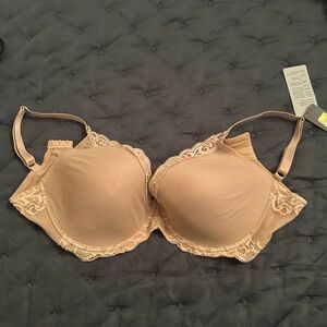 Natori Smooth Molded Lace T-Shirt Bra in Nude Beige